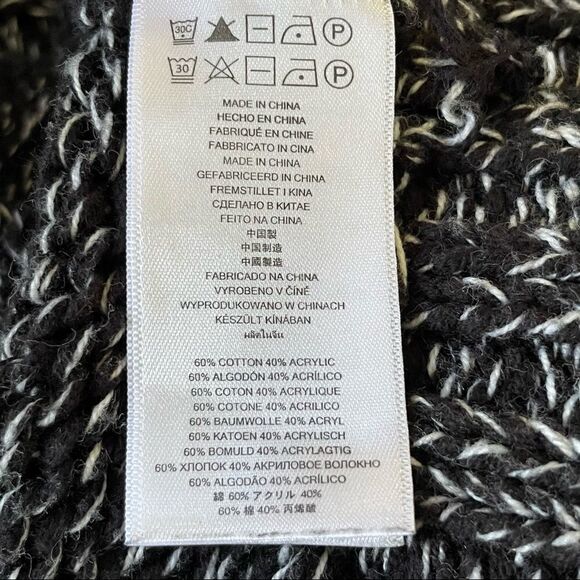 Michael Kors ~ Black and White Sweater Poncho ~ Cotton Blend ~ size Med - Picture 7 of 9